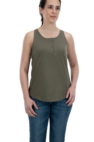 Vertx Guardian womens tank top in green from the front